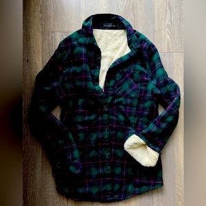 Funkitribe Plaid Flannel Shirt with Sherpa Lining